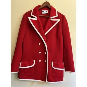 Vintage Act III Red Color Block Dacron Jacket 1980s Med (check Measurements)